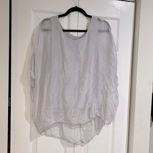 Nice silver shirt with grey slip attached